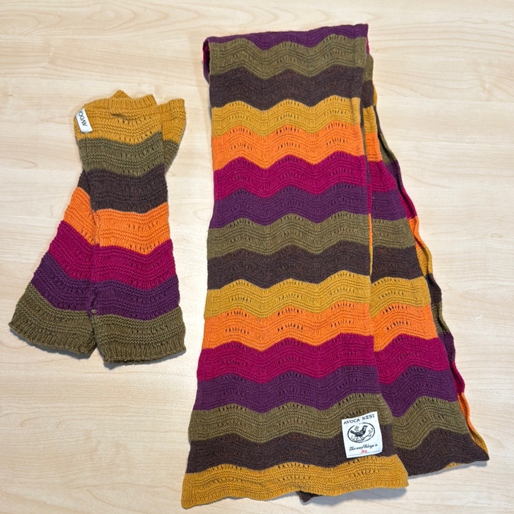 Avoca Scarf and Fingerless Gloves